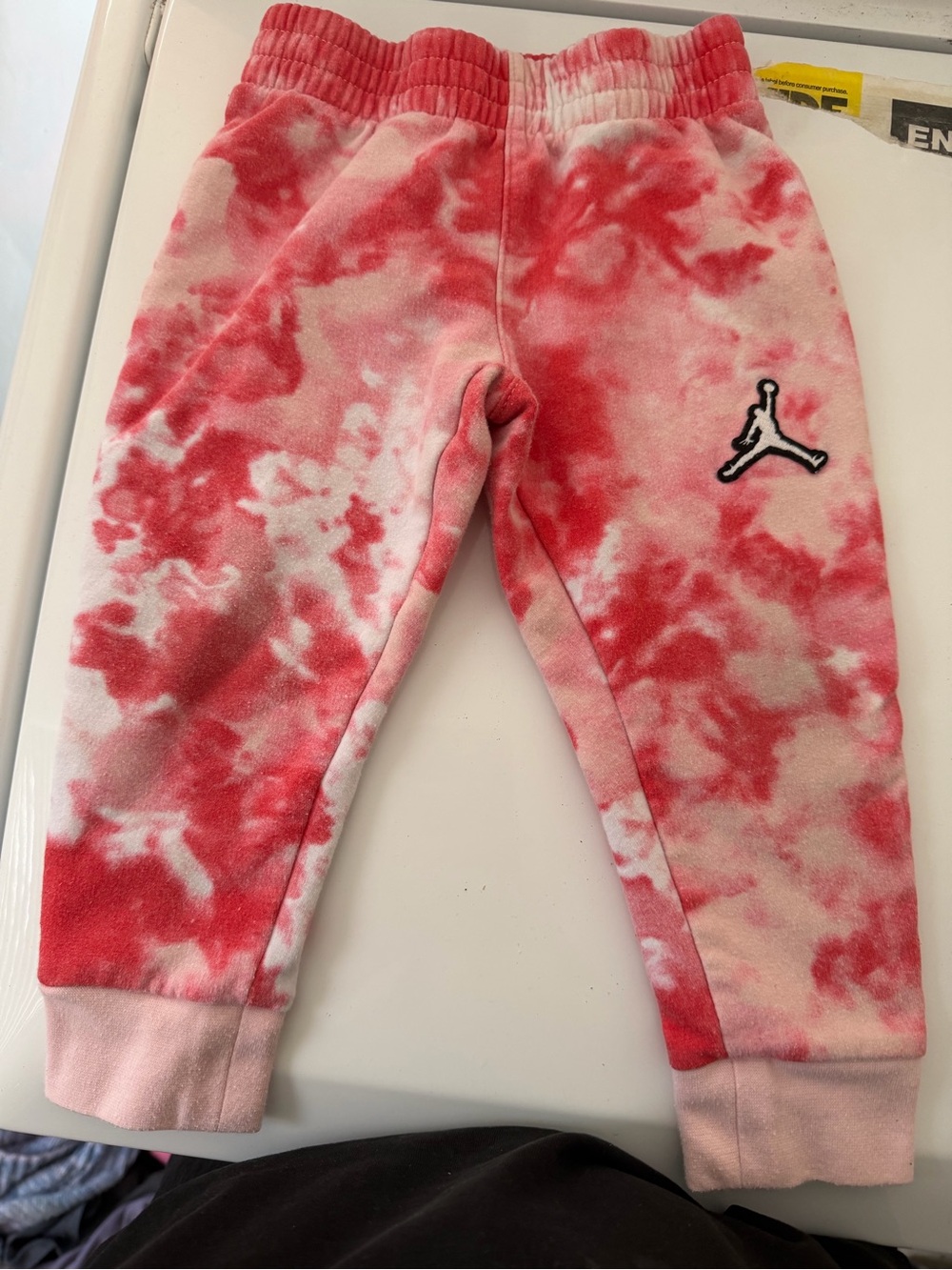 Jordan Kids Pink & White Tie-Dye Fleece Joggers